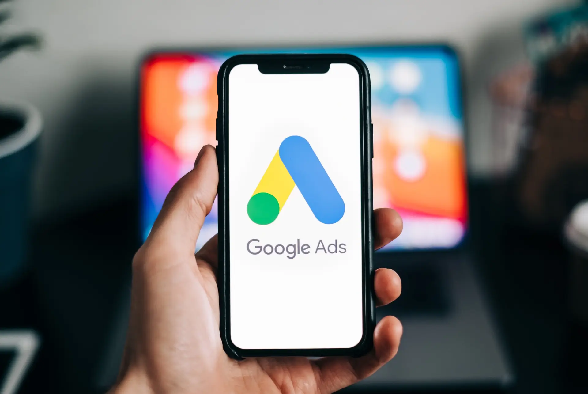 Illustration of Google Ads logo with business growth concept