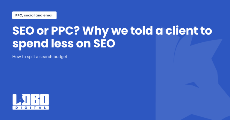 SEO or PPC? Why we told a client to spend less on SEO, Lobo Digital